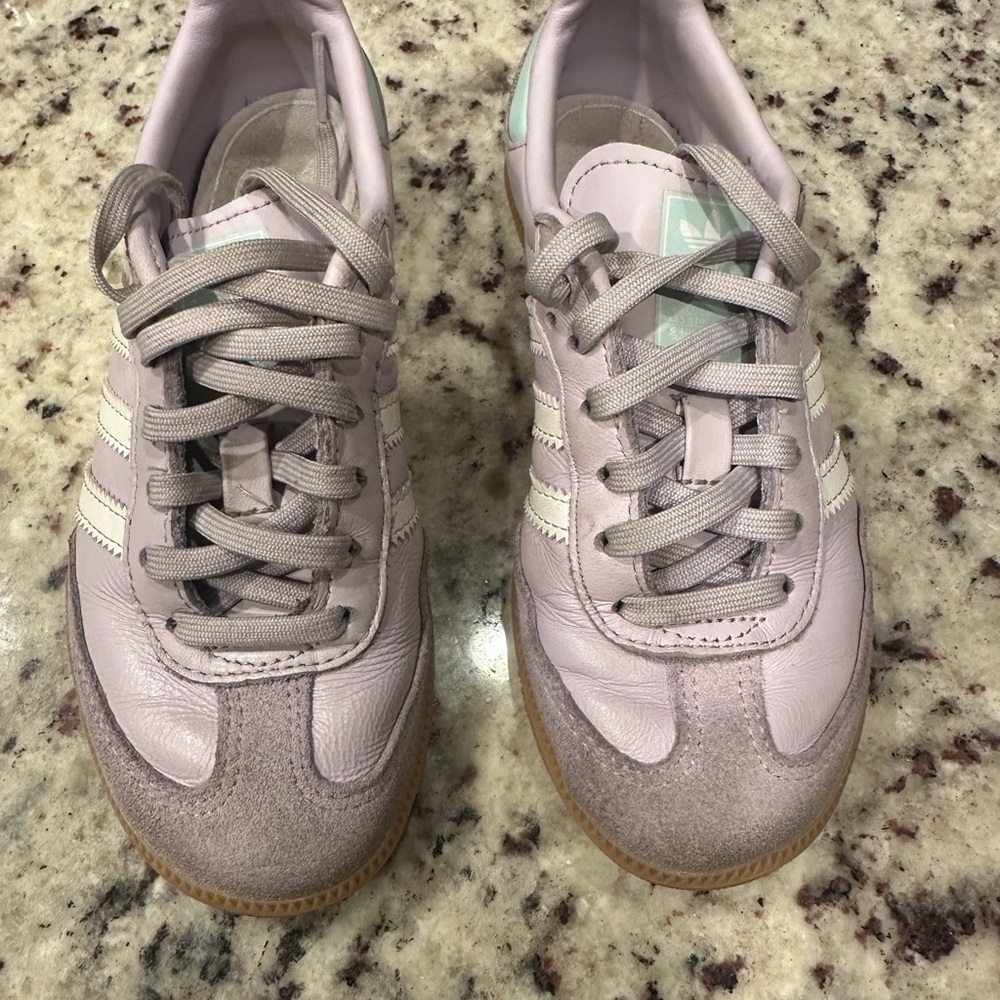 adidas Kids Light Purple and White Sneakers